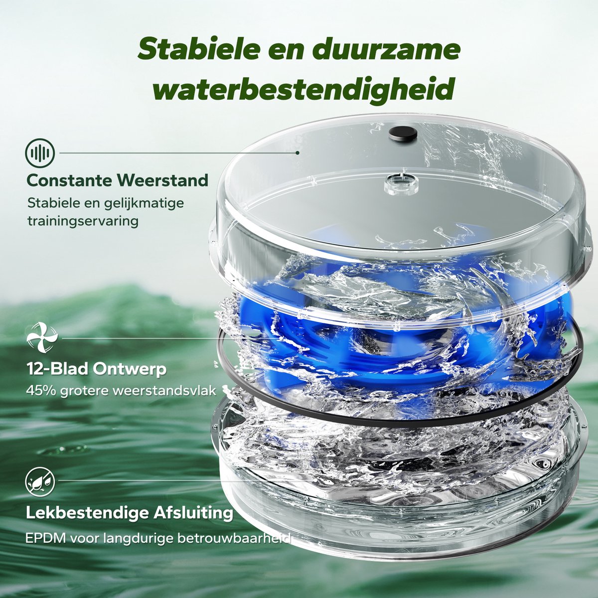 MERACH Waterroeitrainer Eikenhout met Bluetooth en - afbeelding 2