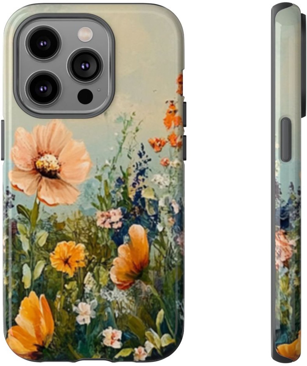 Schildering van Wildbloemenveld – Telefoonhoesje Geschikt voor iPhone 14 Pro