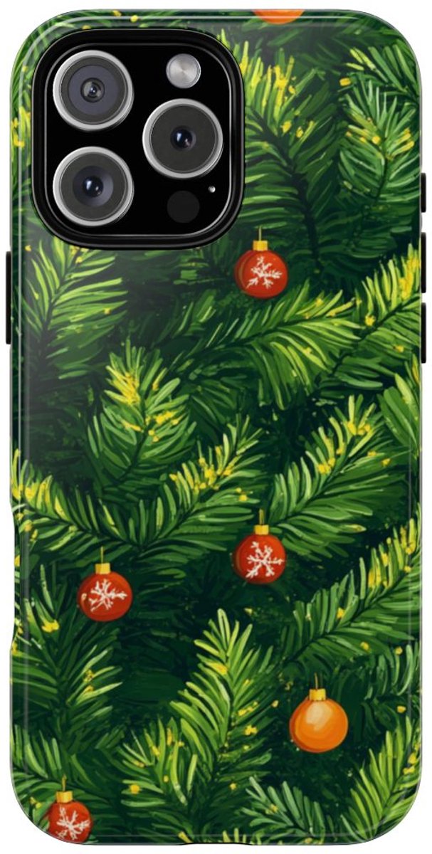 Kerst Dennentakken met Versieringen – Telefoonhoesje Geschikt voor iPhone 16 Pro Max