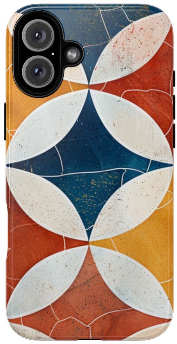 Geometrisch Retro Patroon – Telefoonhoesje Geschikt voor iPhone 16 Plus