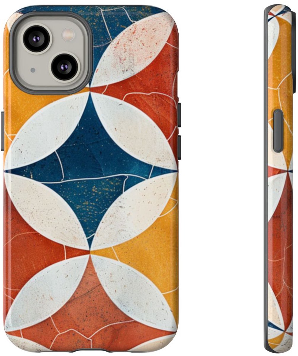 Geometrisch Retro Patroon – Telefoonhoesje Geschikt voor iPhone 14