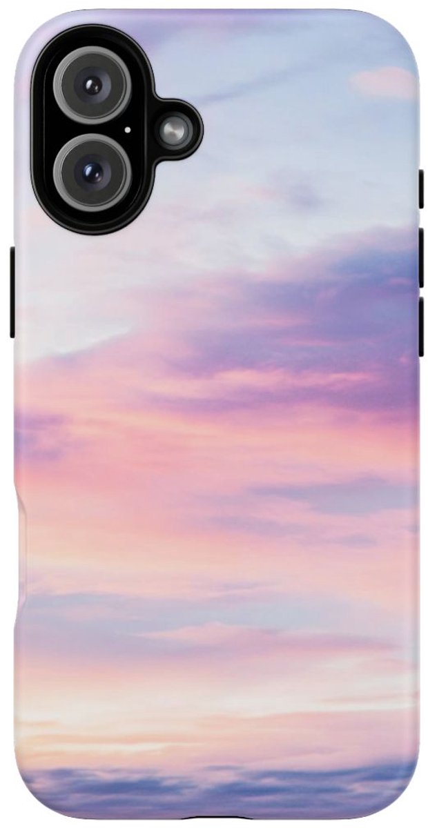 Roze en Blauwe Lucht – Telefoonhoesje Geschikt voor iPhone 16 Plus