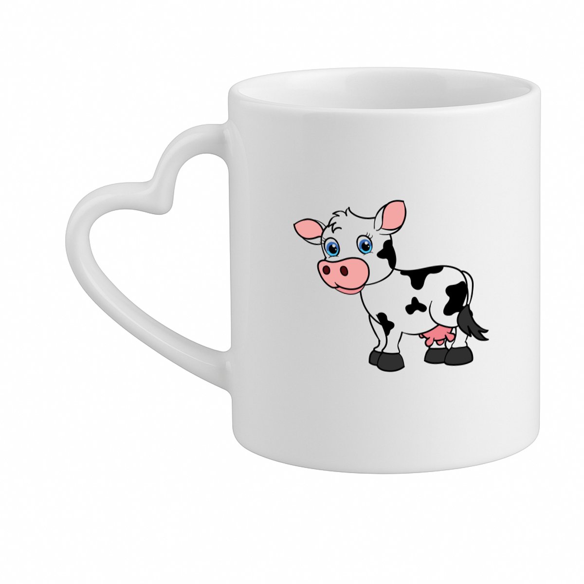 Hacebo® - Koeien koffiebeker met hart oor wit - Koe - Dieren liefhebbers - thee mok - koffie beker - Dieren - dierendag - kinderboerderij - koffiemok - 330 ML