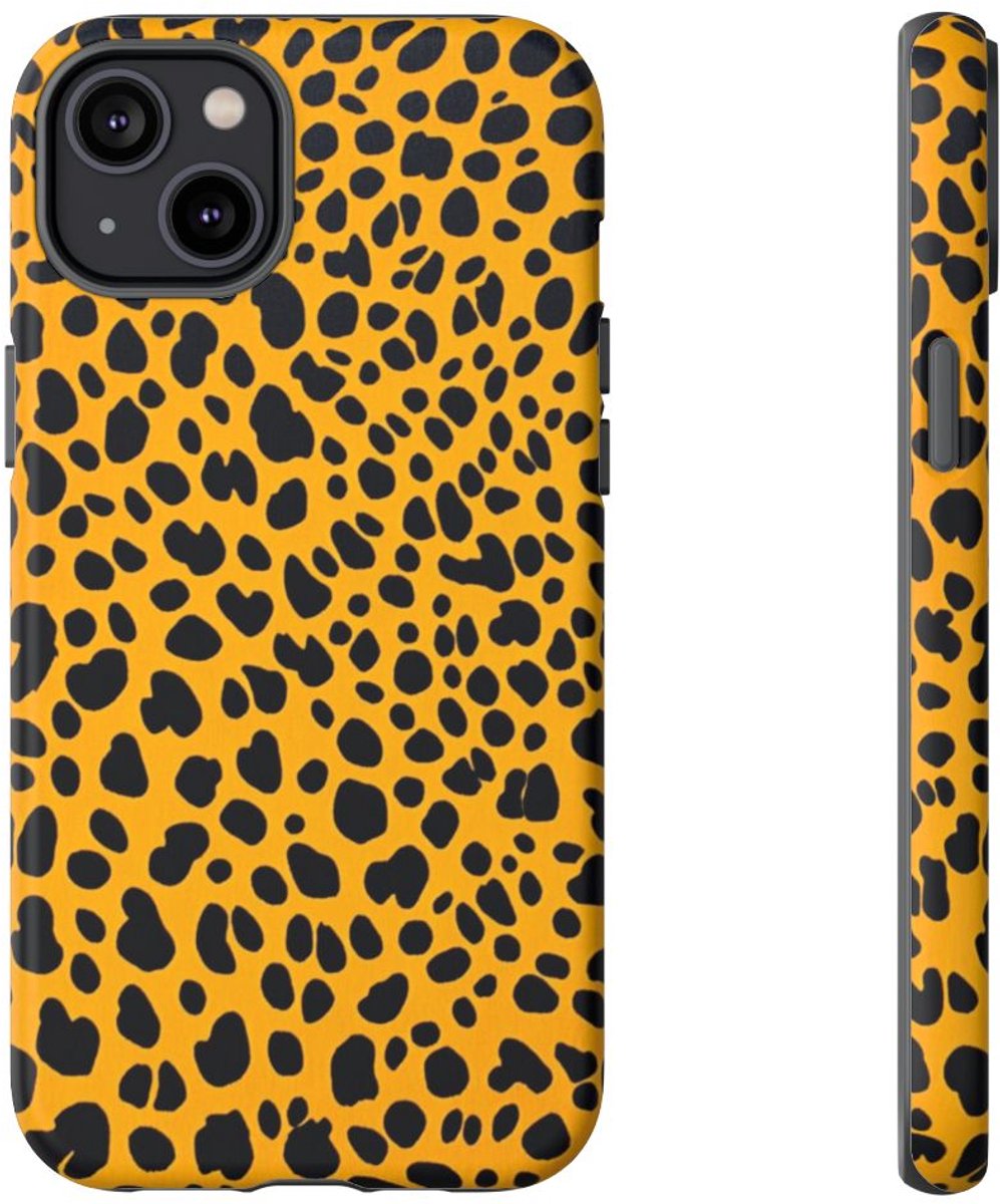 Zwart-Oranje Dierenprintpatroon – Telefoonhoesje Geschikt voor iPhone 14 Plus