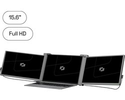 Screenmate® Expand Portable Monitor 15,6” - Portable Monitor Full HD + HDR - Draagbare Monitor met Beschermhoes - Extra Scherm Laptop - Draagbaar Beeldscherm - Grijs