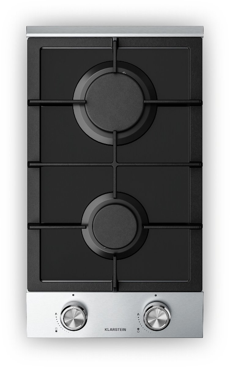 Klarstein Alchemist - Autark Glaskeramische Kookplaat, Aluminium Brander, Aardgas/butaangas, Roestvrij Staal, Automatische Uitschakeling, Gietijzeren Pannendrager, 3-Pits, zwart