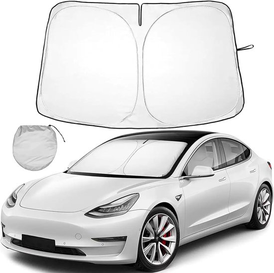 LANTU Zonnescherm Voorruit voor Tesla Model 3/Y Vouwbare Zonnebrandbescherming met Opbergtas UV-Stralen Blokkeren Zonnenscherm Model 3/Y 2018-2025 Highland Juniper Accessoires LANTU Zonnescherm Voorruit voor Tesla Model 3/Y Vouwbare Zonnebrandbescherming met Opbergtas UV-Stralen Blokkeren Zonnenscherm Model 3/Y 2018-2025 Highland Juniper Accessoires