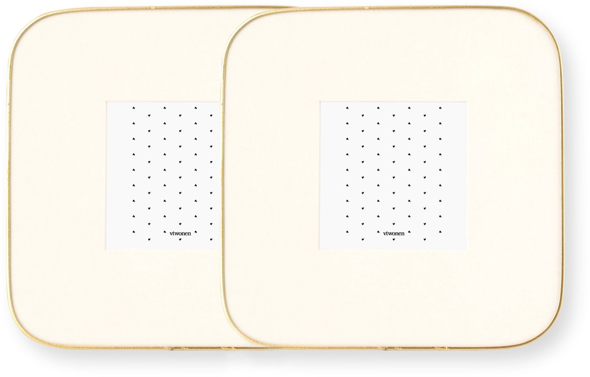 Fotolijst Set van 2 - Fotokader van Metaal - Goud - 21.5x21.5x0.8cm