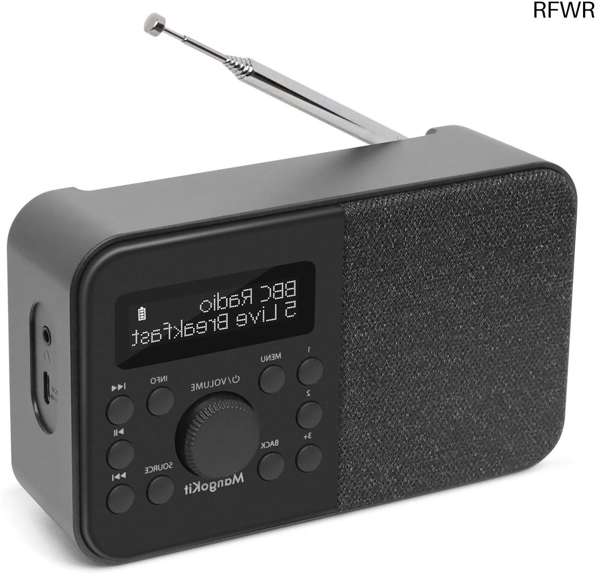 RFWR® Draagbare DAB/DAB+ Digitale Radio met Bluetooth en Wekkerfunctie