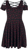 Black Premium by EMP Zwarte jurk met vetersluiting en runen - Dames - M