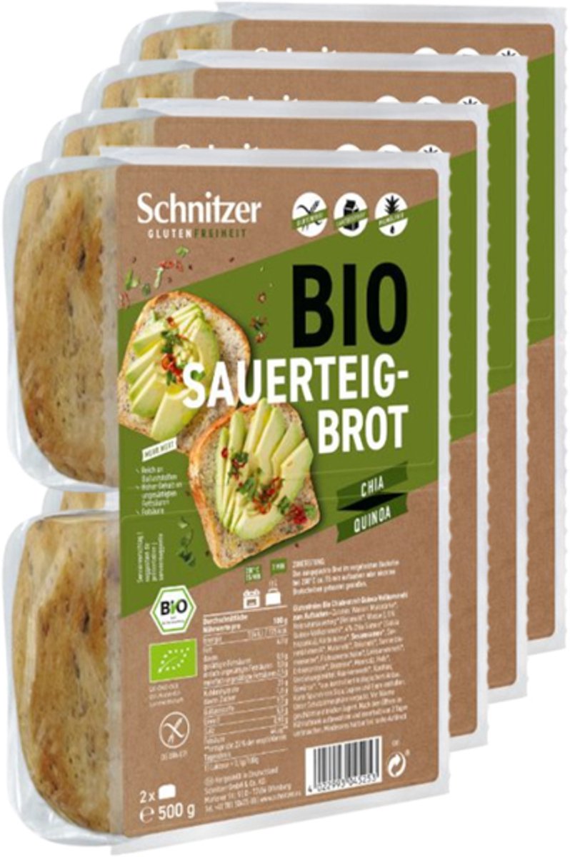 Schnitzer | Chia Quinoa Zuurdesem | 4 stuks | 4 x 500 gram