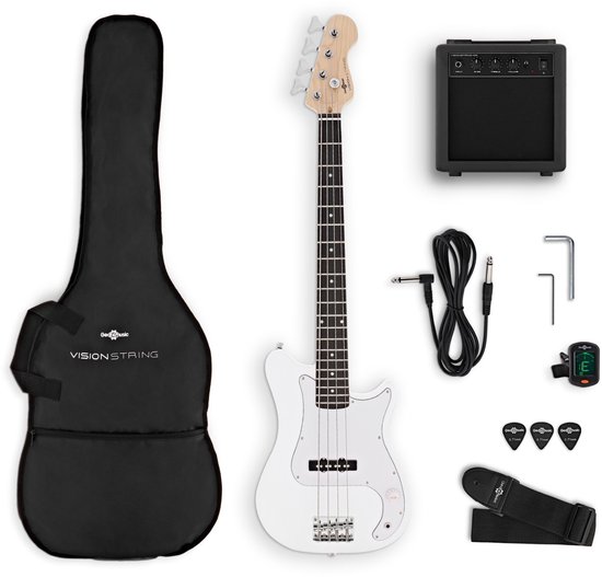 VISIONSTRING 3/4 Basgitaarpakket, Wit