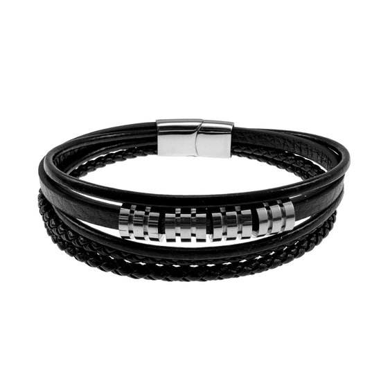 Stoere Herenarmband van Leer met Persoonlijke Gravure – Mannen sieraden.nl