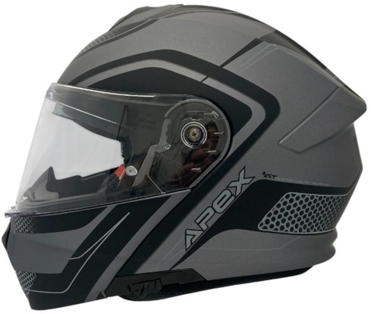 APEX MI100 Porto Zwart Grijs Systeemhelm - Maat M - Helm