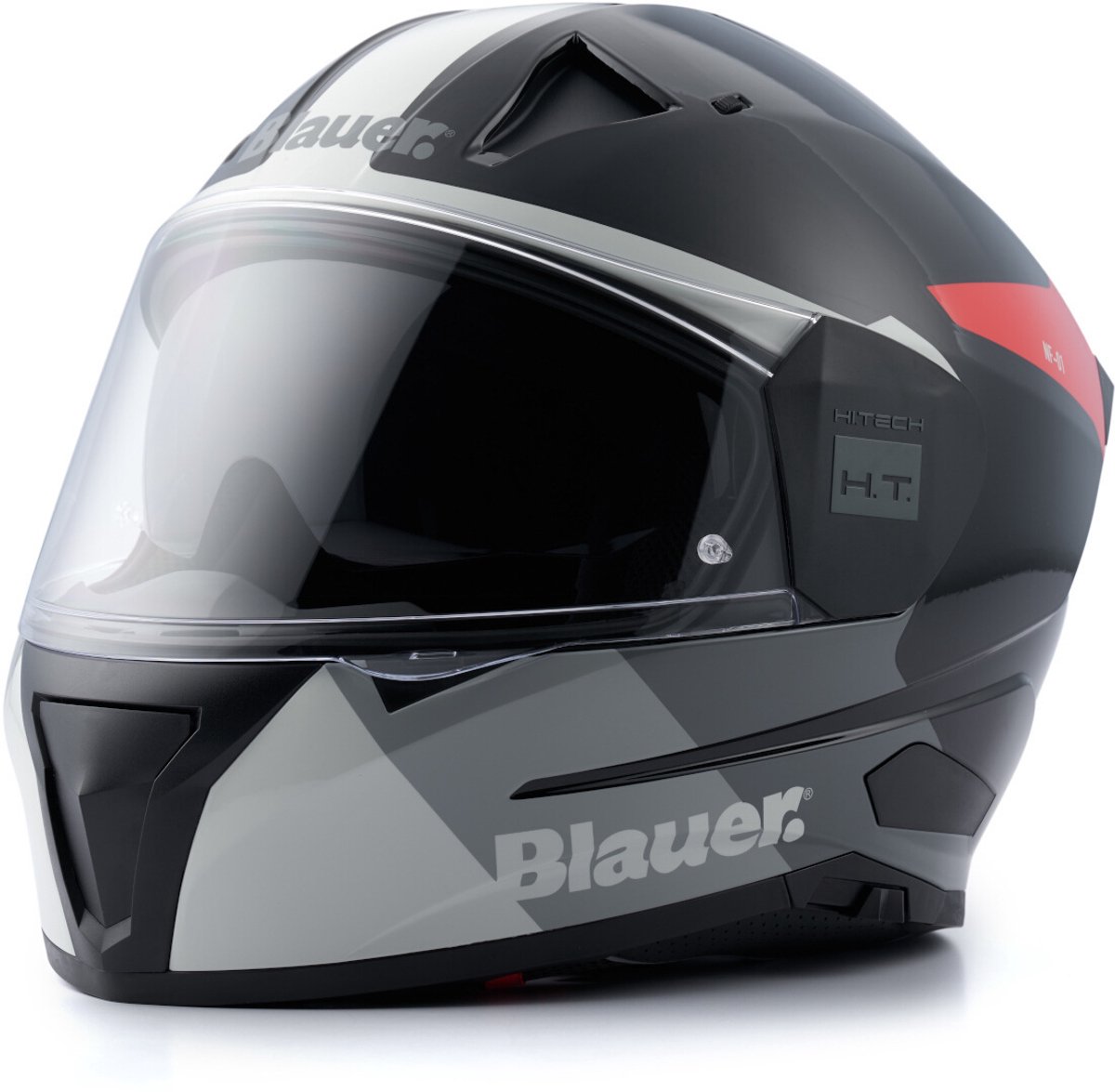 Blauer Naca NF01B Zwart Grijs Rood Integraalhelm - Maat XL - Helm