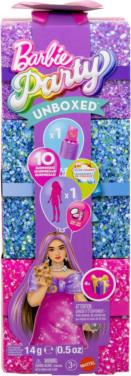 Barbie Uitpakparty Chic Feestje Serie - Pop met Roze Glitters — afbeelding 7