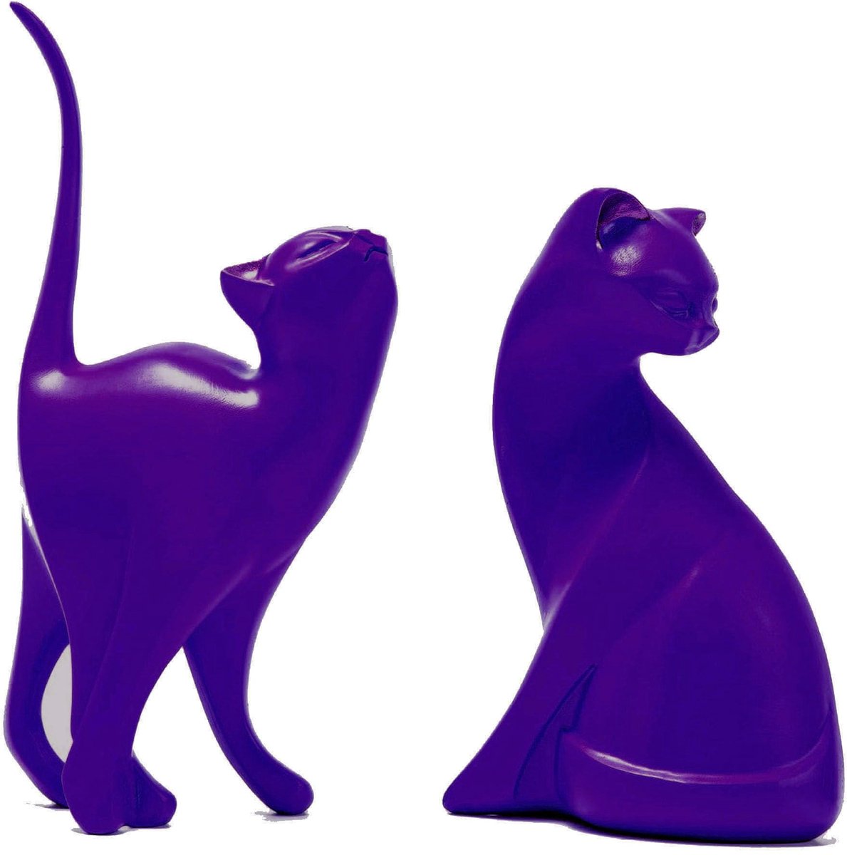 Ibenzoa® Sierlijke Kattenbeeld Decoratie voor Woonkamer en Kantoor, Abstracte Kunststuk