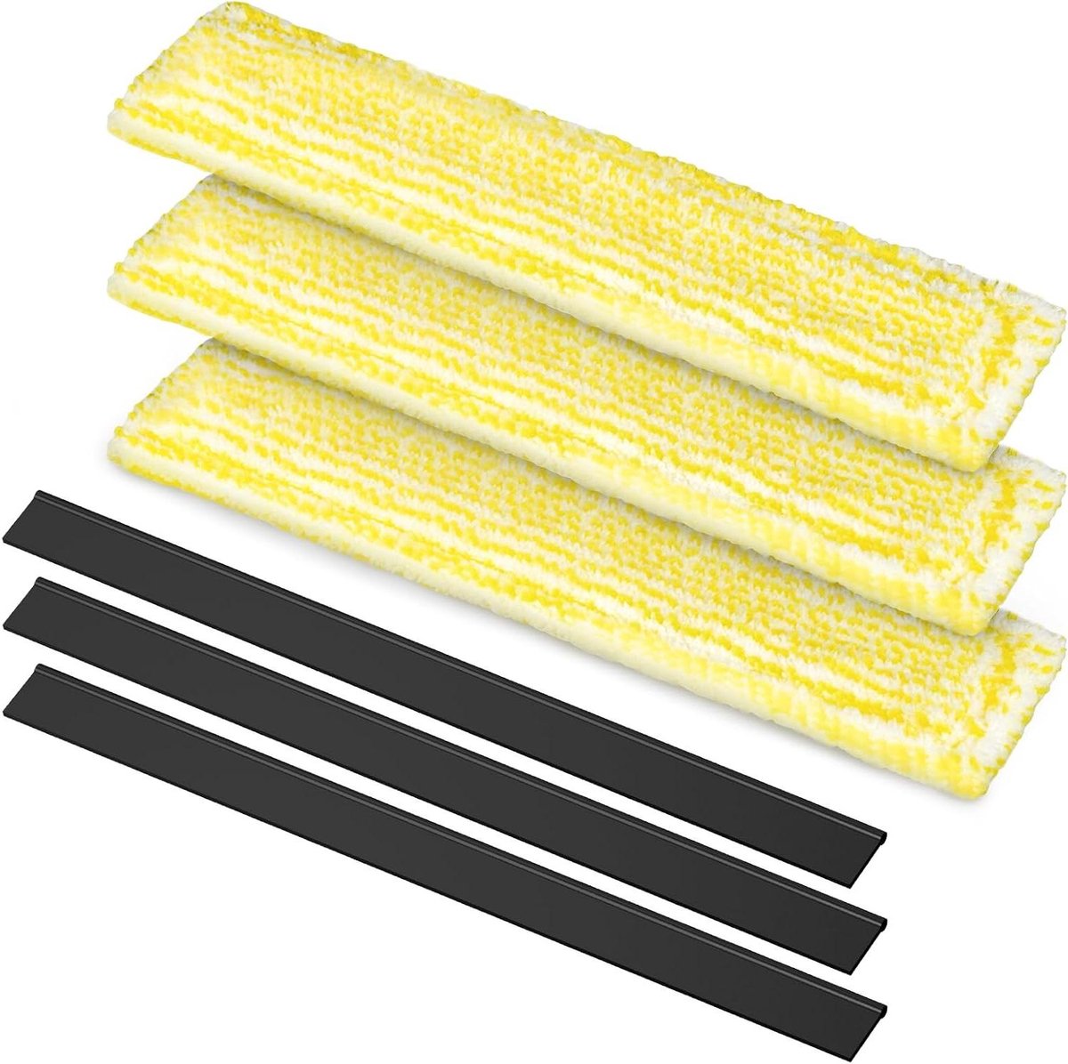Rubberen lip en microvezel wisserovertrek set voor raamzuiger - reserveonderdelen en accessoires - 3 stuks - geschikt voor diverse modellen - vervangend product met spuitflessenset - raamreiniging - kwaliteit - duurzaamheid.