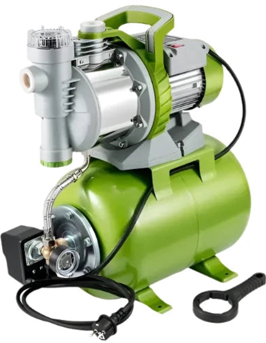 Ondiepe Bronpomp - met Druktank - Draagbare Jetpomp - 50 m Opvoerhoogte voor Irrigatie - Watertransfer - 1300W - 4200 L/u Debiet - Groen