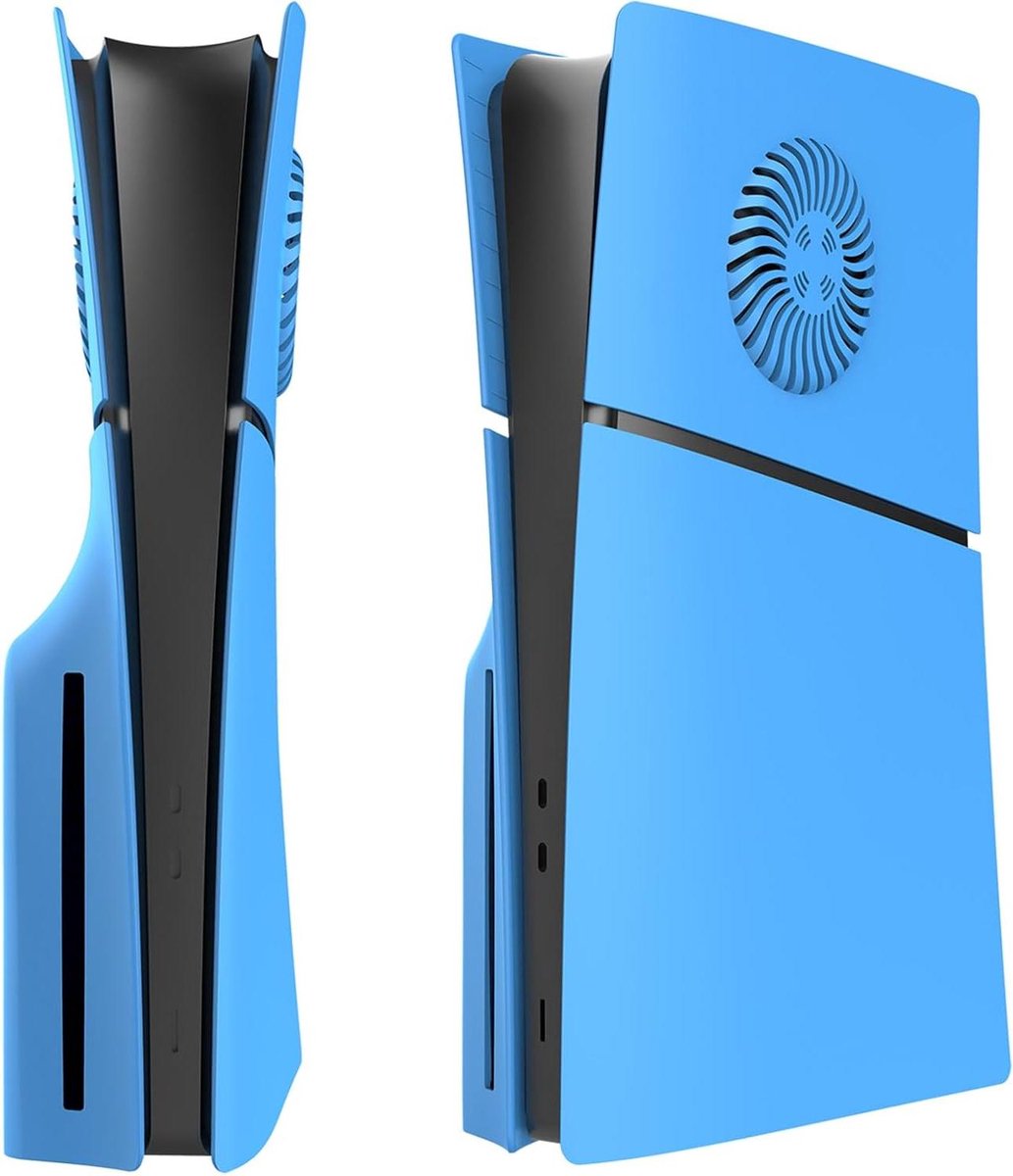 Afdekplaten voor PS5 Slim Console Disc Edition - Lichtblauw - Koelopeningen - Anti-kras - Shokbestendig - Accessoires - Vervangende Faceplates met Koelopeningen.