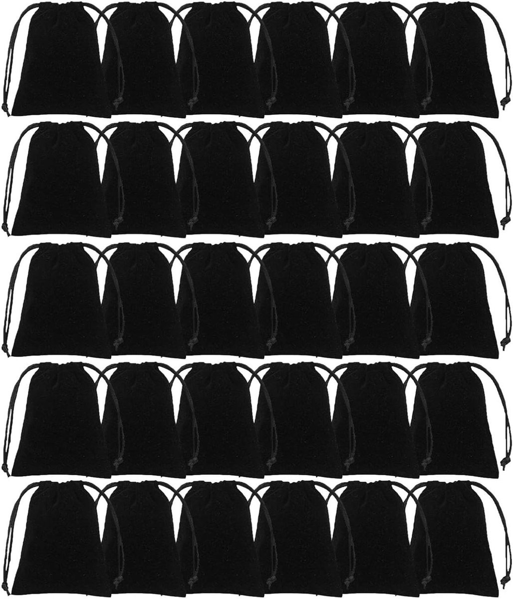 Allecto Plus - Fluweel Sieraden Zakjes voor Bruiloft en Kerst - 30 stuks 7 × 9 cm