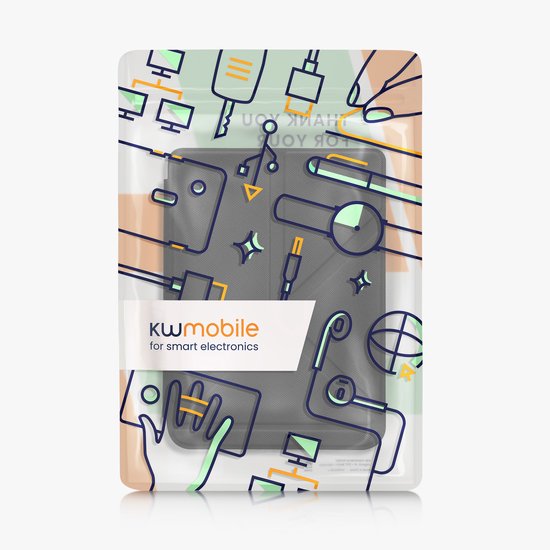 kwmobile e-reader hoesje geschikt voor Kobo Clara 2E hoes - Ereader flip case met standaard - E reader cover van kunstleer - In zwart van Merkloos — afbeelding 5