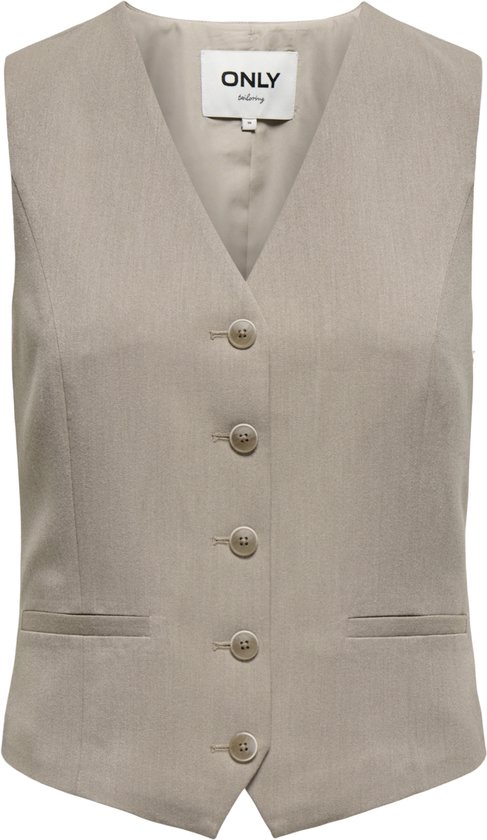 Only Gilet Onliris-hattie Waistcoat Tlr Noos 15331287 Taupe Gray/melange Dames Maat - 38