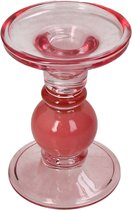 HD Collection Kaarsenhouder Glas Roze 9x9x13cm