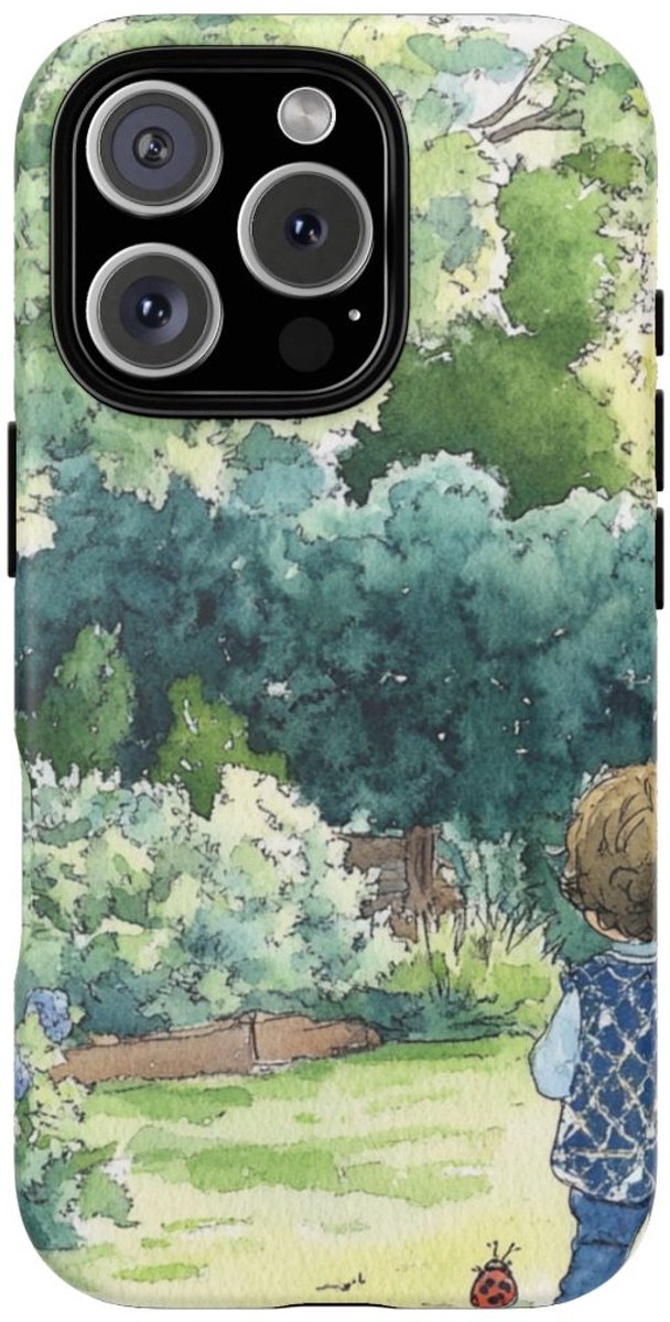 Kind in Watertuin Aquarel – Telefoonhoesje Geschikt voor iPhone 16 Pro