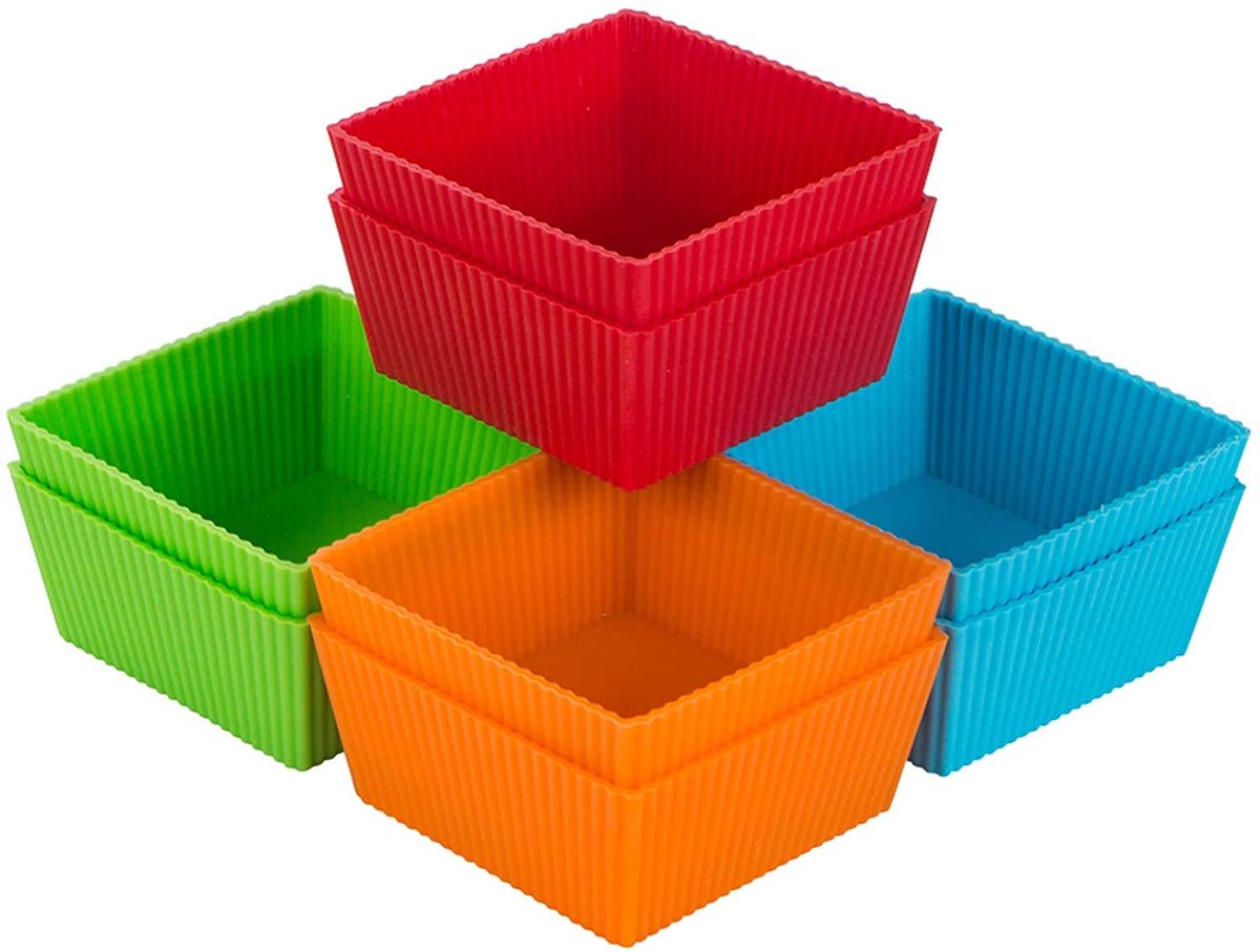 Ibenzoa® Grote en veelzijdige siliconen muffinvormpjes voor bakken en culinaire creaties, set van 8 stuks