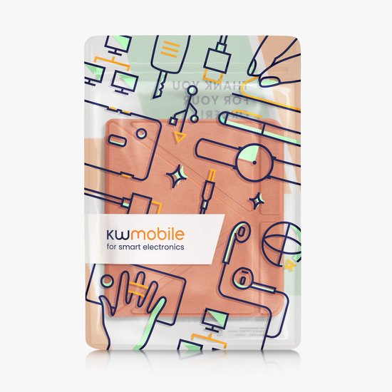 kwmobile e-reader hoesje geschikt voor Kobo Libra 2 hoes - Ereader flip case met standaard - E reader cover van kunstleer - In oranje van Merkloos — afbeelding 2