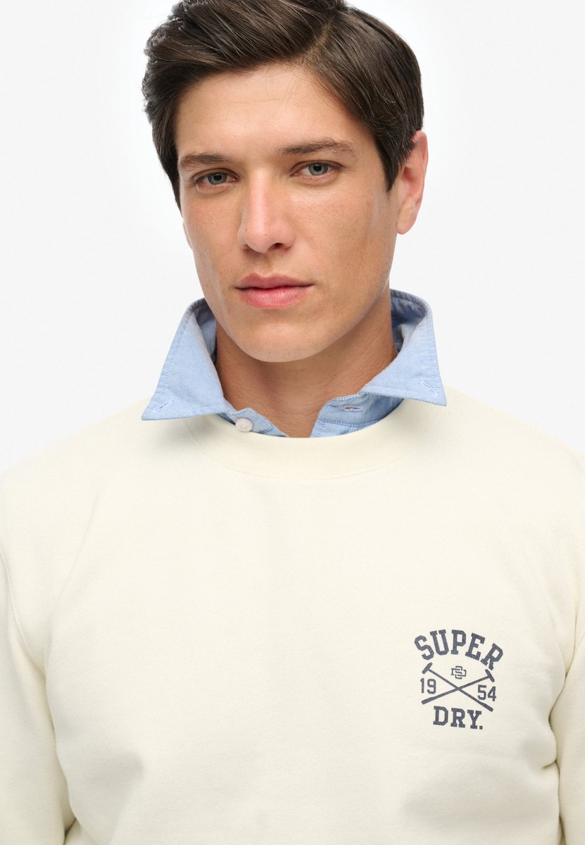 Superdry Athletic Club sweatshirt met ronde hals Heren Truien Creme