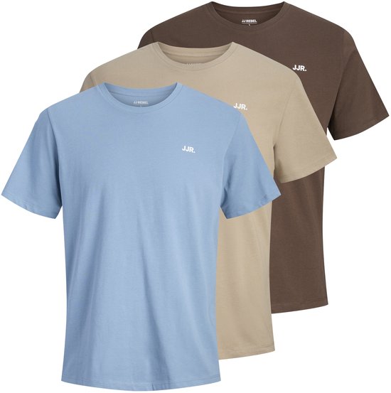 JJ REBEL - T-shirt à manches courtes et col ras du cou avec logo JREBREBEL, lot de 3 - Homme - T-shirts