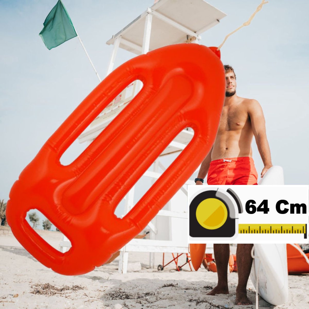 Opblaasbare Baywatch life saver - 64 cm
