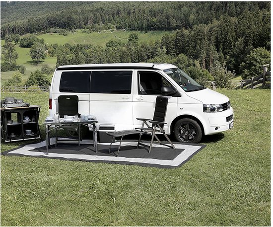 Brunner Balmat Tenttapijt - 250 x 450cm - Zwart/Grijs - Tenttapijt caravan - Gronddoek Tent - Voortenttapijt - Kampeertapijt van Brunner — afbeelding 2
