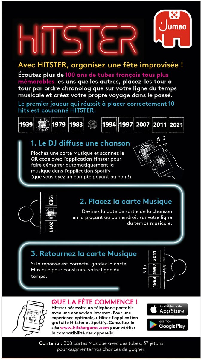 Jumbo - Hitster - Chansons Françaises - Franstalig Partyspel - Actiespel — cadeau in Partyspellen - foto 4