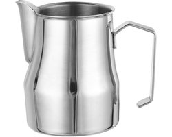 Melkopschuimpot - 304 roestvrijstalen pot Stoompot - Lattepot met puntige tuit - Melkstoompot - Melkbeker - Geschikt voor melkschuim, lattekop, koffiebar, cappuccino, espressomachine Accessoires - Barista-gereedschap - Zilver - 9 ounce