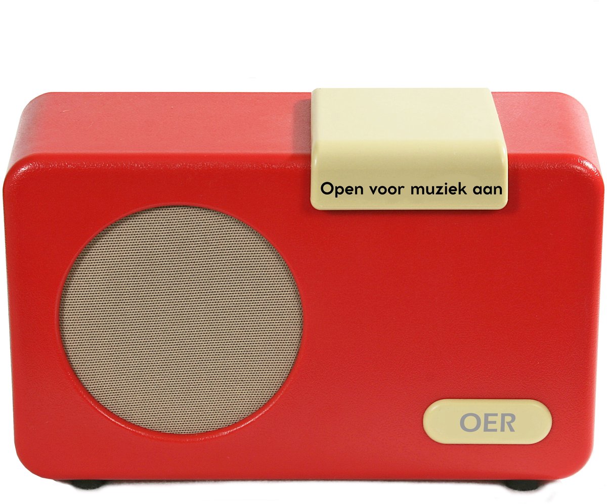 OER Muziekspeler voor Ouderen met Dementie (OER Radio) - Simpele Bediening Met 1 Knop - Dementie Hulpmiddel - Dementie Radio - Muziek en Dementie - Stevig - 4GB Geheugen - Rood