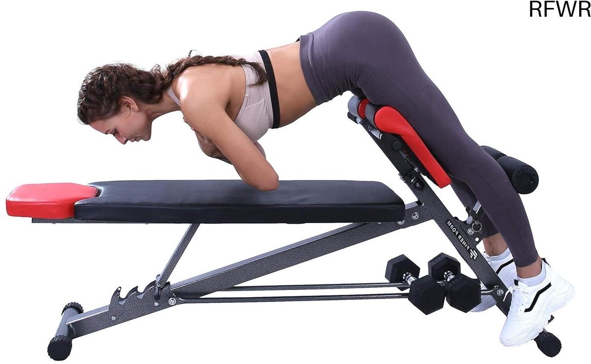 RFWR® Multifunctionele Halterbank voor Thuis Met Verstelbare Functies - Ideaal voor Bankdrukken, Sit-Ups en Rugverlengingen