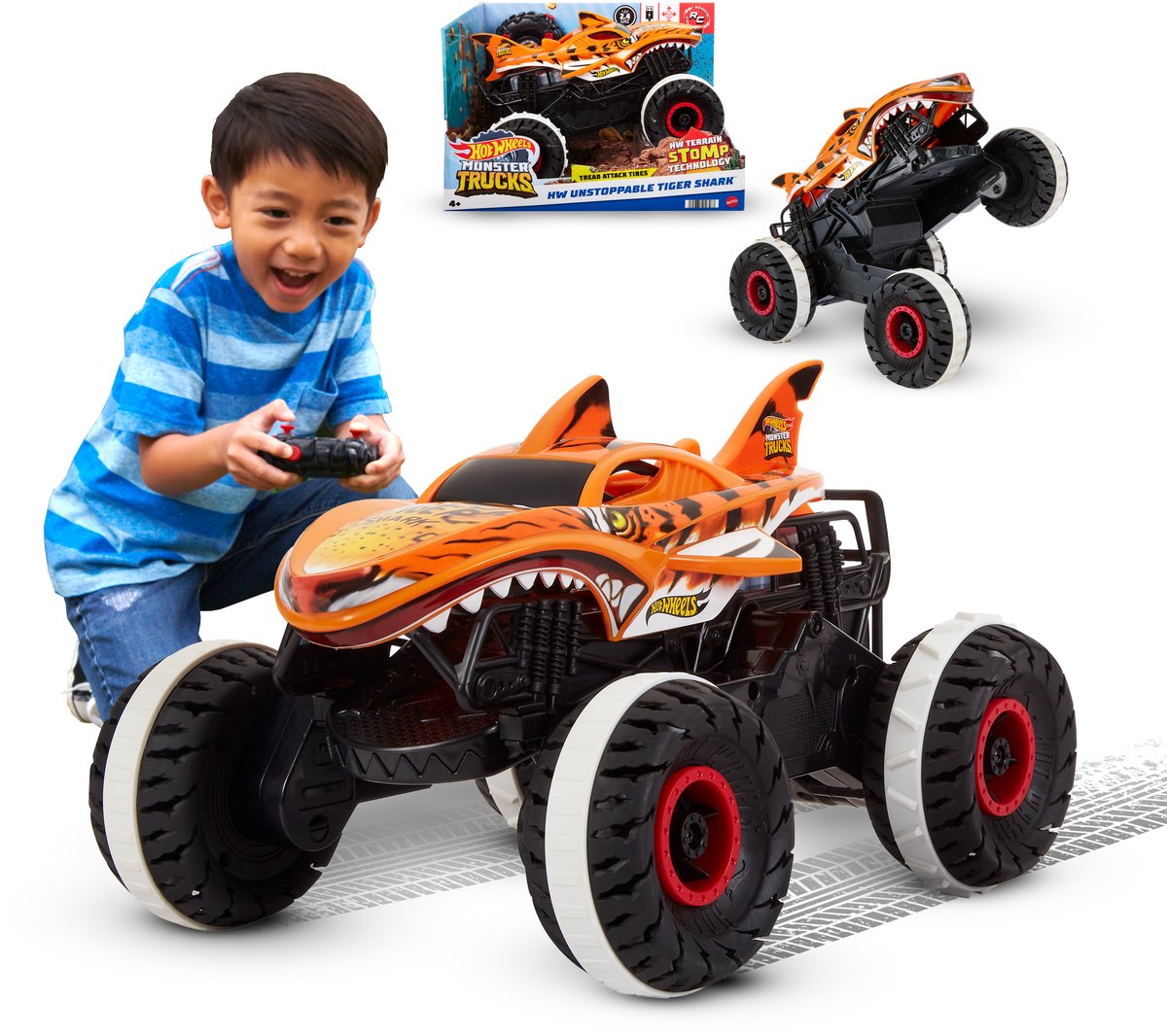 Hot Wheels Monster Trucks Unstoppable Tiger Shark - Raceauto — afbeelding 12