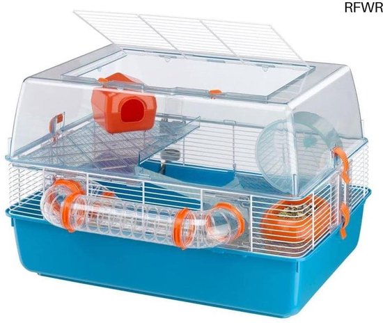 PawHut Hamsterkooi Met Glazen Bodem, 4-niveau Knaagdieren Verblijf Met Hut En Accessoires 785l X 485b X 80h Cm Zwart