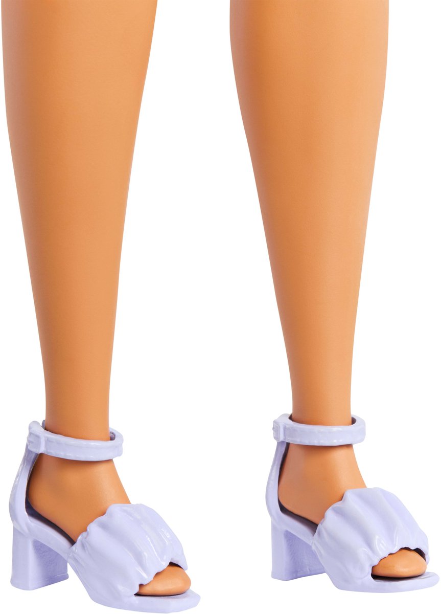 Barbie Pop - Pop met Donkerbruin haar en groen geruit jurkje - Modepop — afbeelding 7