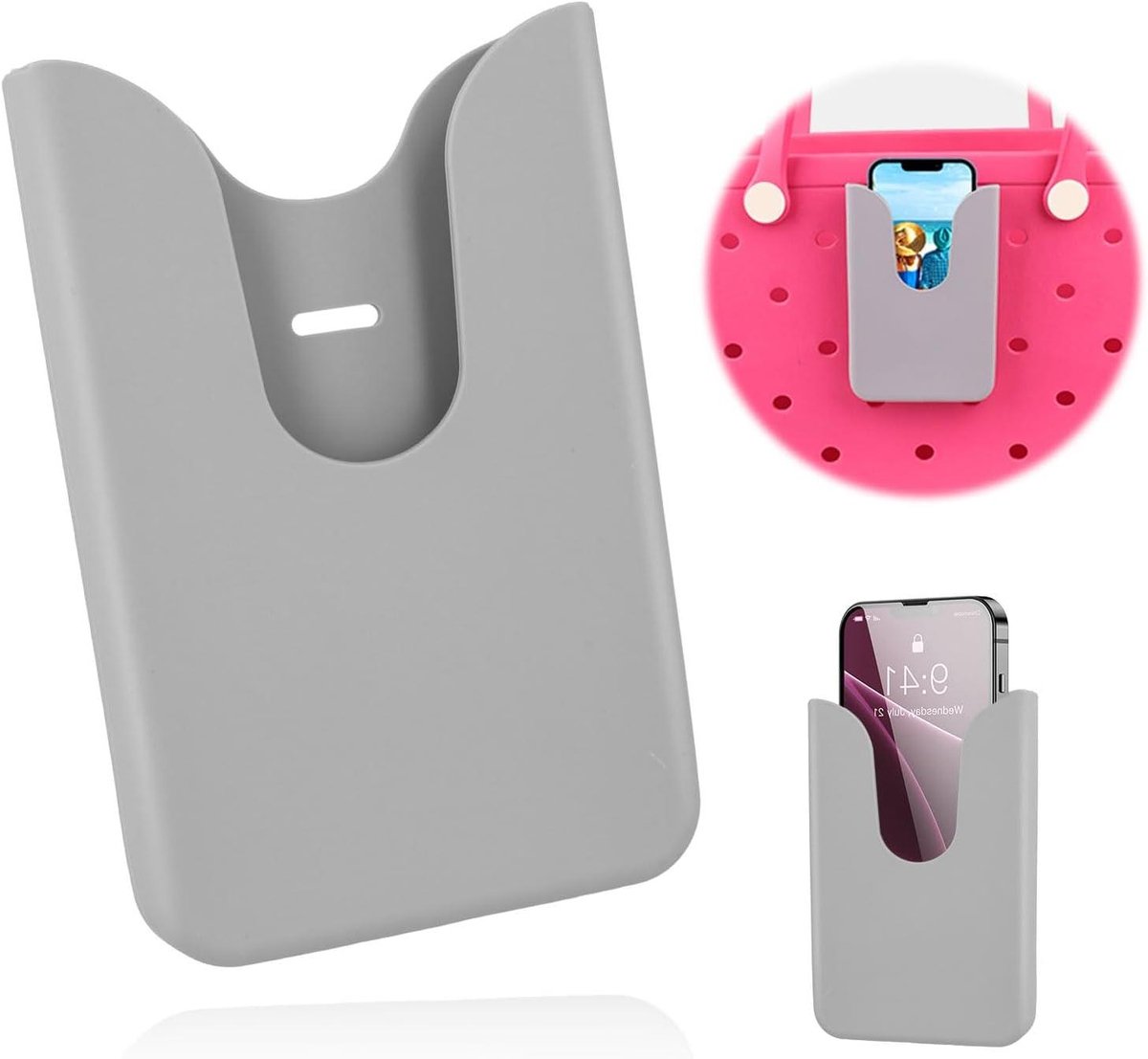 Allecto Plus - Telefoonhouder voor Bogg Bag siliconen hoesje opbergtas - draagbaar zacht portemonneehouder - reisaccessoires met touw.