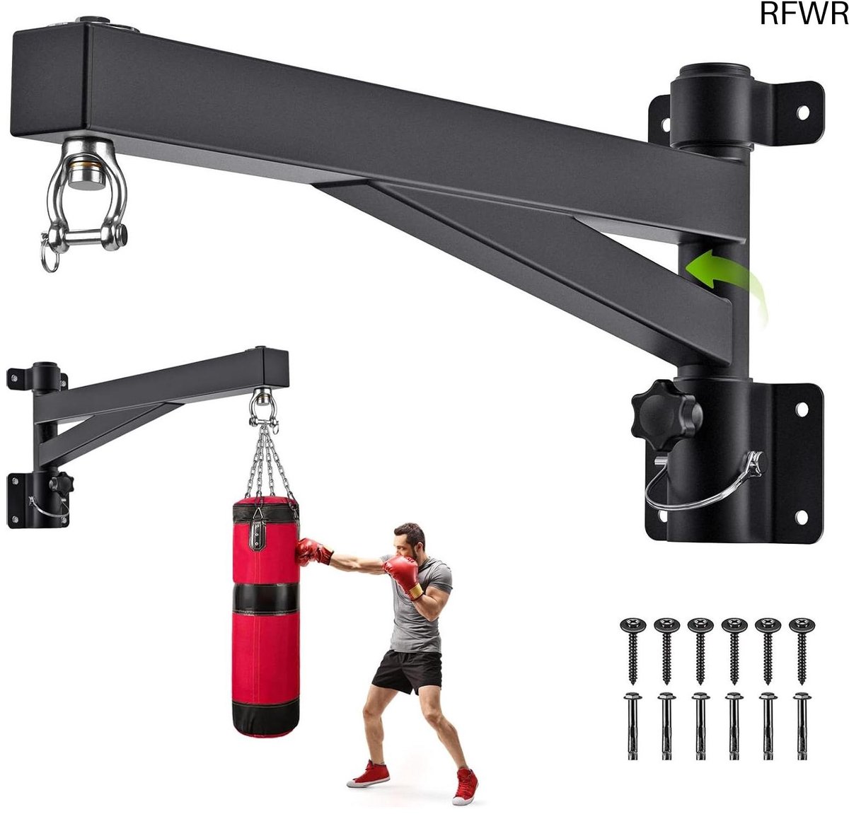 RFWR® Bokszakbeugel met 360° draaimechanisme - Heavy Duty Wandmontage voor Thuis en Sportschool