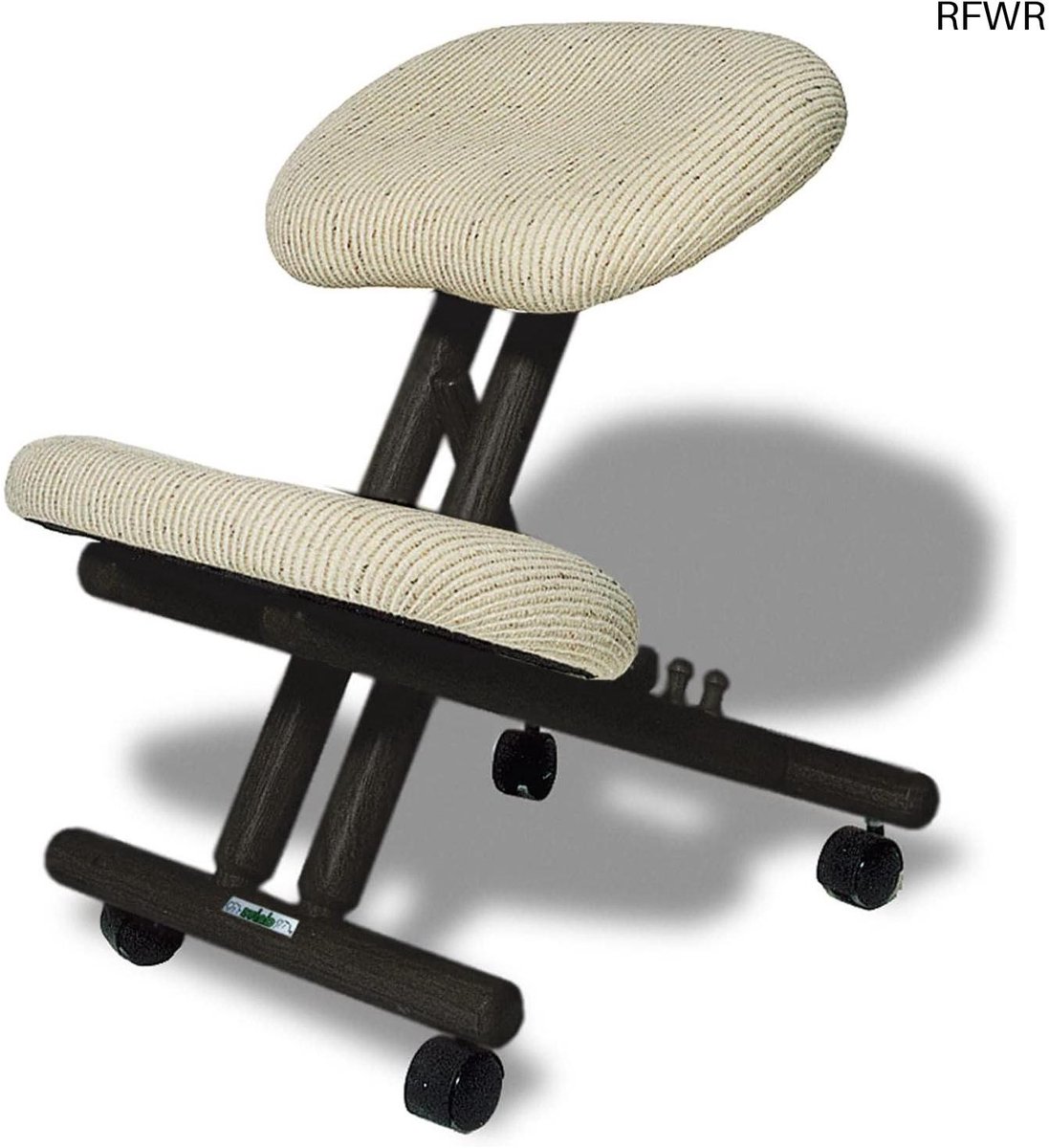 RFWR® Ergonomische Zwarte Stoel met Natuurkleurige Zitting voor Comfort en Ondersteuning