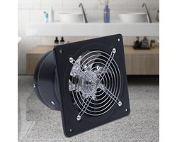 150mm afzuigventilator - met 7-bladige ventilator - zwart - hoog vermogen - zelfsluitende terugslagklep