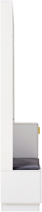 Ensemble de garde-robe Sweiko - Avec banc + étagère à chaussures - 3 crochets - 3 étagères - Wit