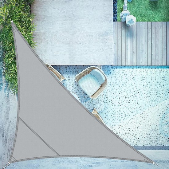 Voile d'ombrage triangulaire imperméable 4 x 4 x 5,65 m avec protection UV pour extérieur et Jardin