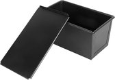 Allecto Plus - Broodblik met deksel voor bakken toast sandwich cake - roestvrijstalen broodbakvorm (18 x 108 x 9 cm) met antiaanbaklaag