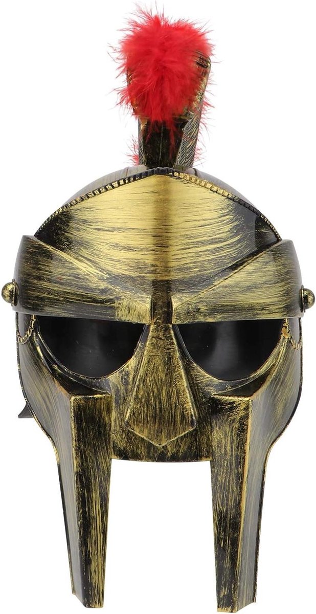 Allecto Plus - Romeinse Centurion helm voor Volwassenen - Oorlogskostuum accessoire met Pluim - Historisch Themafeest kostuum met helm - Gladiator soldaat outfit voor feest of carnaval